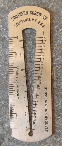🗽VINTAGE SOUTHERN SCREW STANDARD SCREW & WIRE GAGE