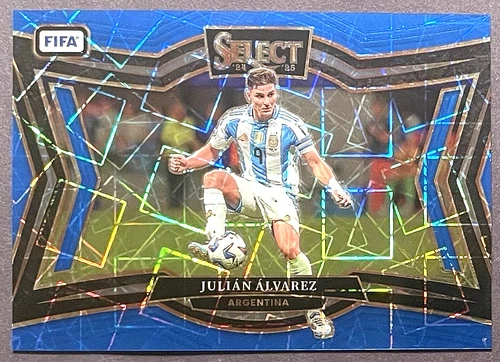 Julian Alvarez BLUE LAZER Field Level #206 2024-25 Panini Select FIFA Argentina
