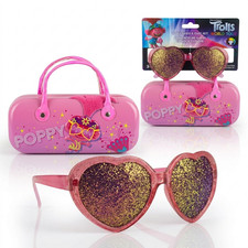 DreamWorks Trolls World Tour Sunglasses Case Set - 100 UV Protection - Heart