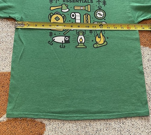 Kids Youth Small Green Delta Camping Essentials Tee - Picture 3 of 7