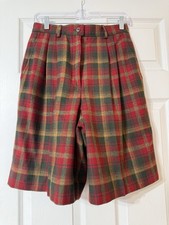 Vintage Pendleton 100 Virgin Wool Lined High Rise Red Shorts Women's Size 10