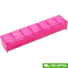 7 Day Pill Organizer Travel Case Large Compartments Easy Open Medication Tracker