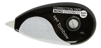 Tombow Korrekturroller 'MONO grip', 5,0 mm x 10 m, schwarz