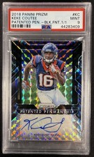 2018 Panini Prizm Keke Coutee Black Finite Prizm Rookie Auto 1/1 #PPP-KC PSA 9