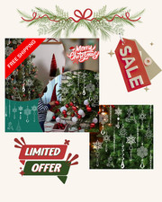 21pcs Crystal Snowflake Christmas Tree Ornaments Acrylic Hanging Decorations Set