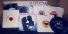 VINYL RECORD 45s LOT OF 8  RECORDS 3 Jackets MIXED GENRES Michael Jackson Prince