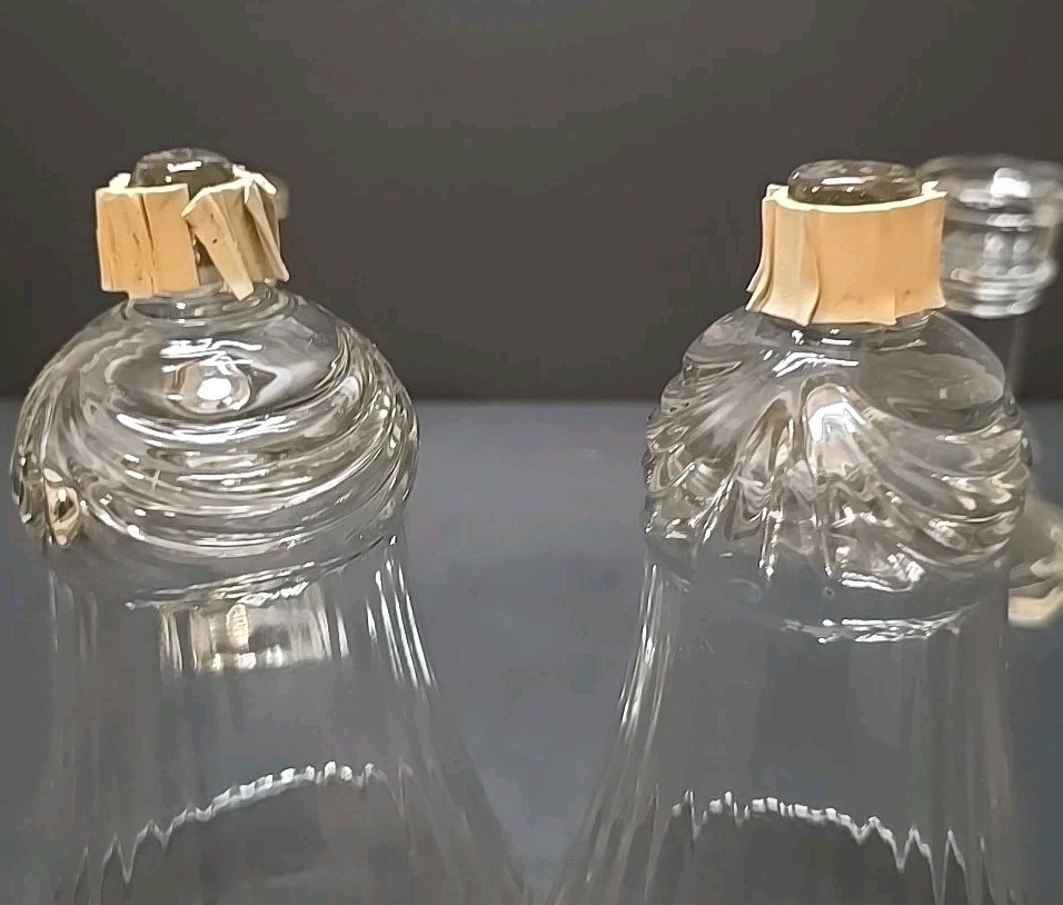Set Of 2 Peg Votive Candlestick Candle Holders Clear Glass
