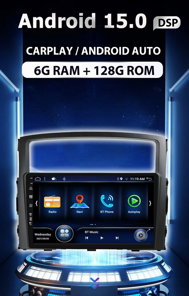 Android 15 Car Stereo For Mitsubishi Pajero 2006-2015 Car Play DSP GPS 6GB+128GB - image 3 of 4