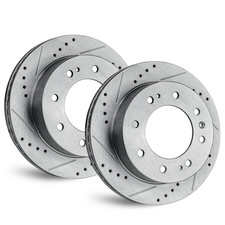 For Chevrolet Silverado 2500 Auto 1999-2004 - Rear Drilled and Slotted Rotors