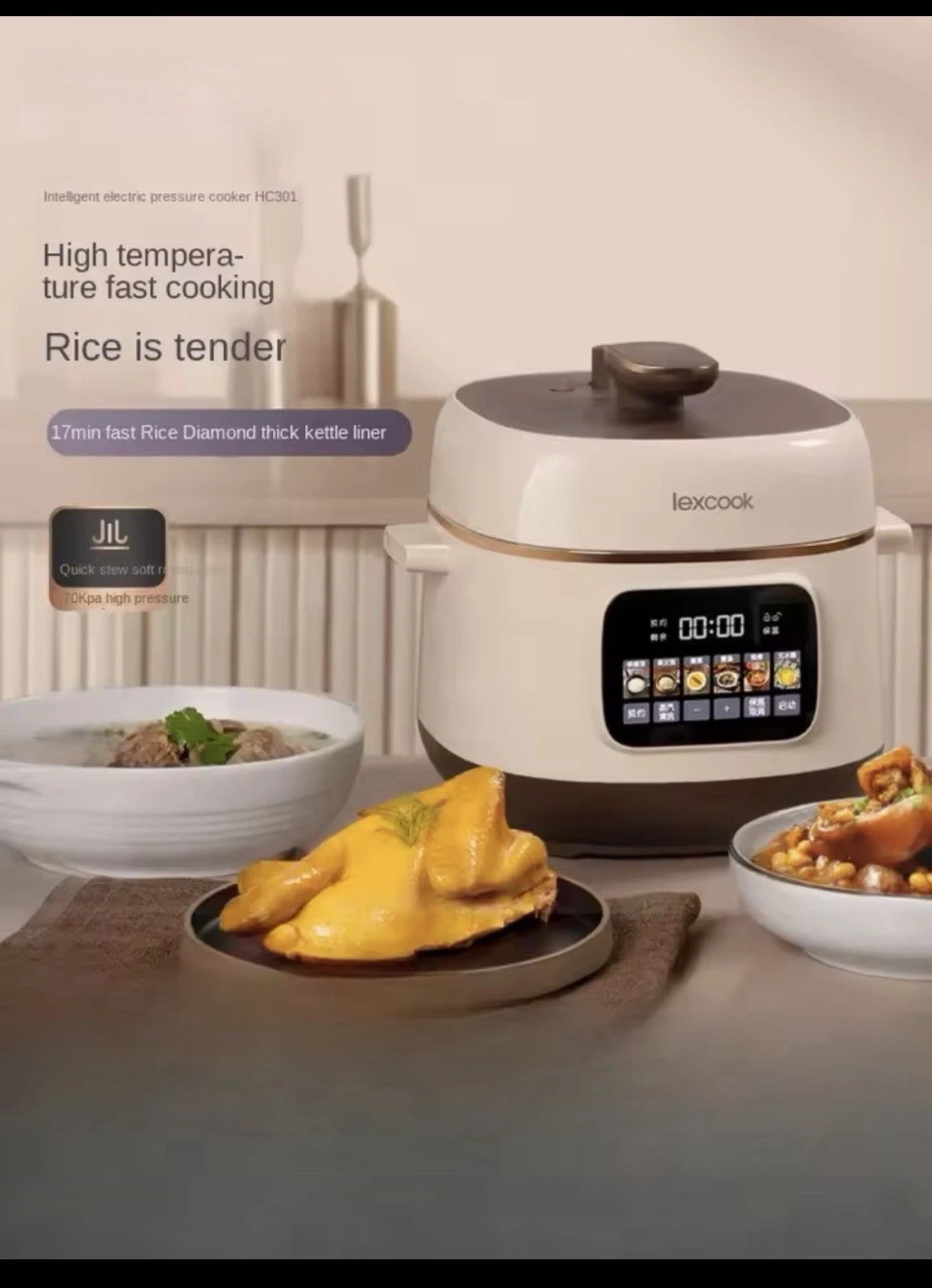 Kitchen Electric Pressure Cooker Mini Smart Multi-Functional Rice Cooker 2-3 Peo
Opens in a new wind