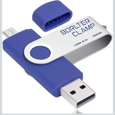 BorlterClamp 64GB USB Flash Drive Dual Port Memory Stick, OTG Thumb Drive wit...