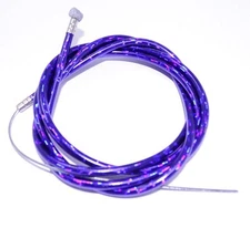 NEW BICYCLE BIKE BRAKE HOUSING 60" + BRAKE CABLE 68" METALLIC PURPLE + FREE CAPS