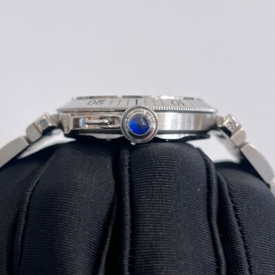 Cartier Pasha 2378 Stainless Steel 38mm Silver Guilloche Dial