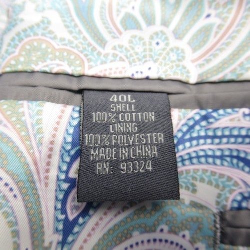 Brooks Brothers Madison Blazer Mens 40L Blue Paisley Lined Modern Fit 2 Button - Picture 5 of 18