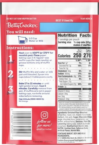 (30er Pack) Betty Crocker Chocolate Chip Muffin Mix, 6,5 Oz (30er Pack) - Bild 4 von 10