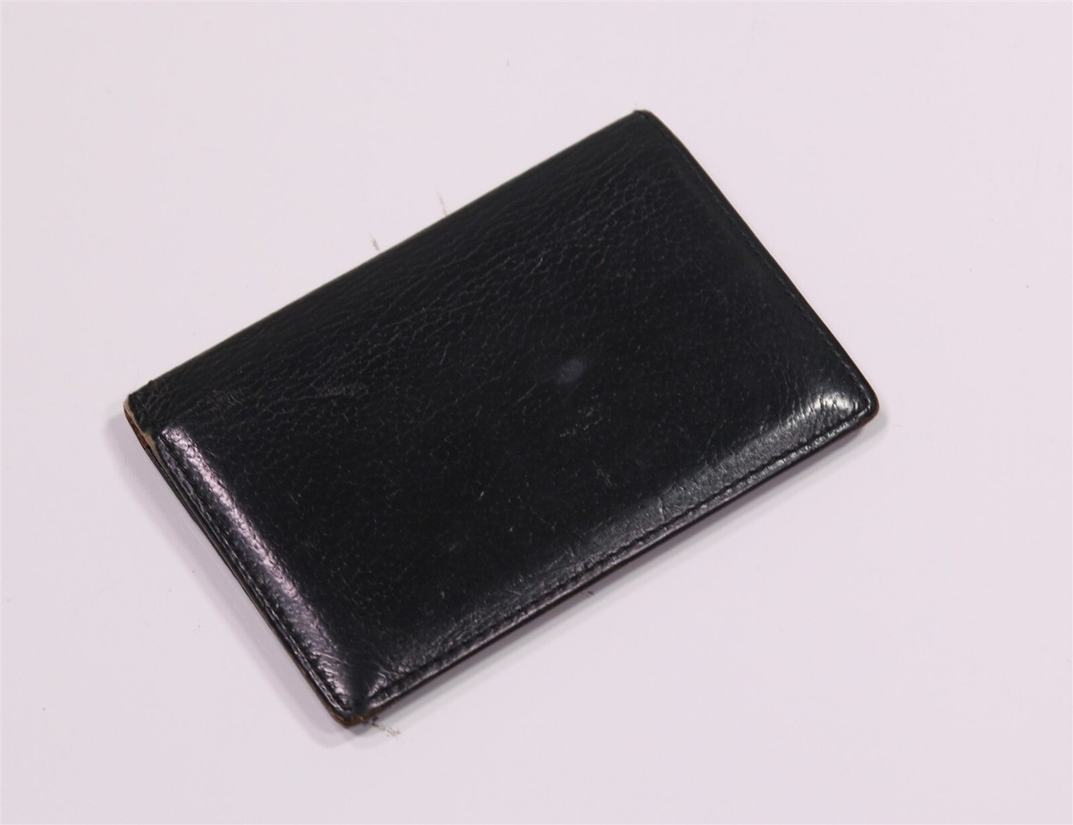 John Lobb Wallet Black Leather Bifold Card Holder + Box - Made in