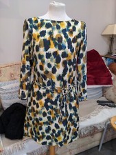 Zara Beautiful Full Zip Dress With Ties Size M