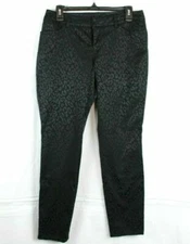 I N Studio Women's Leopard Black Stretch Pants Size 6