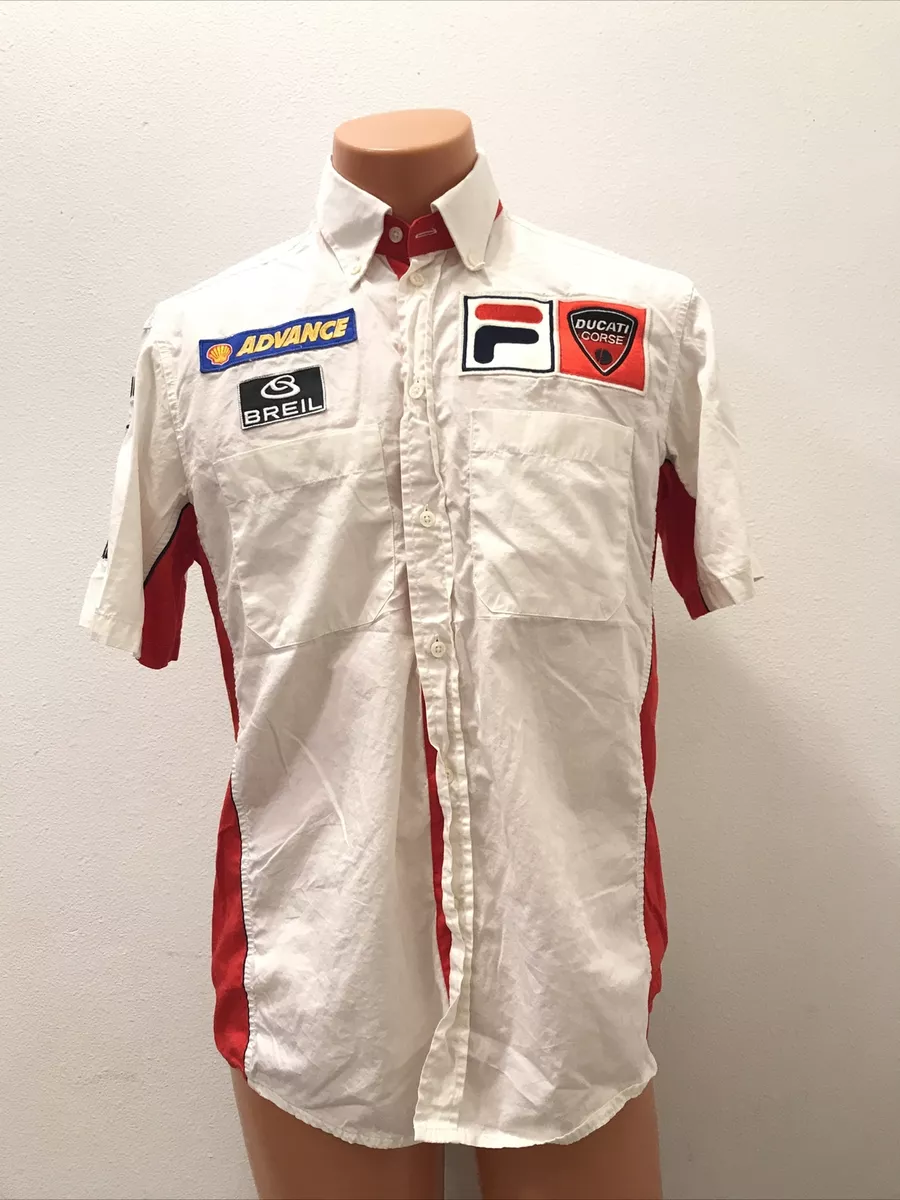 FILA Ducati Corse Moto Racing Men s White Button Down Shirt Medium