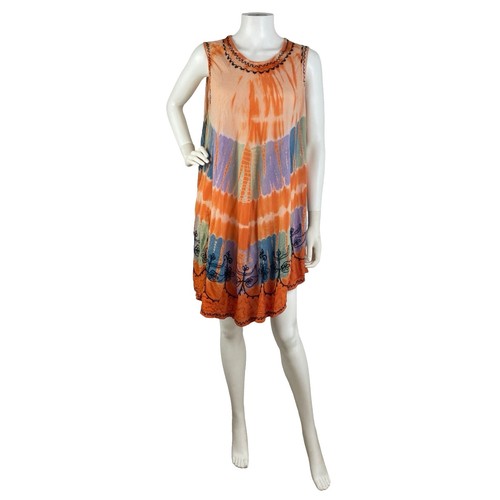 Ace Fashion Womans Floral Muticolored Tie Dye Sundress One Size | eBay