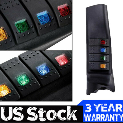 For Jeep Wrangler JK 2007-2018 Black Left Side A-Pillar 4 Switch Pod Panel Kit - Foto 4