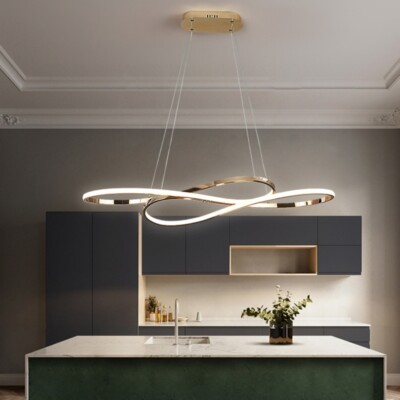 LED Pendant Light Gold Lamp Home Ceiling Lights Kitchen Bar Chandelier Lighting