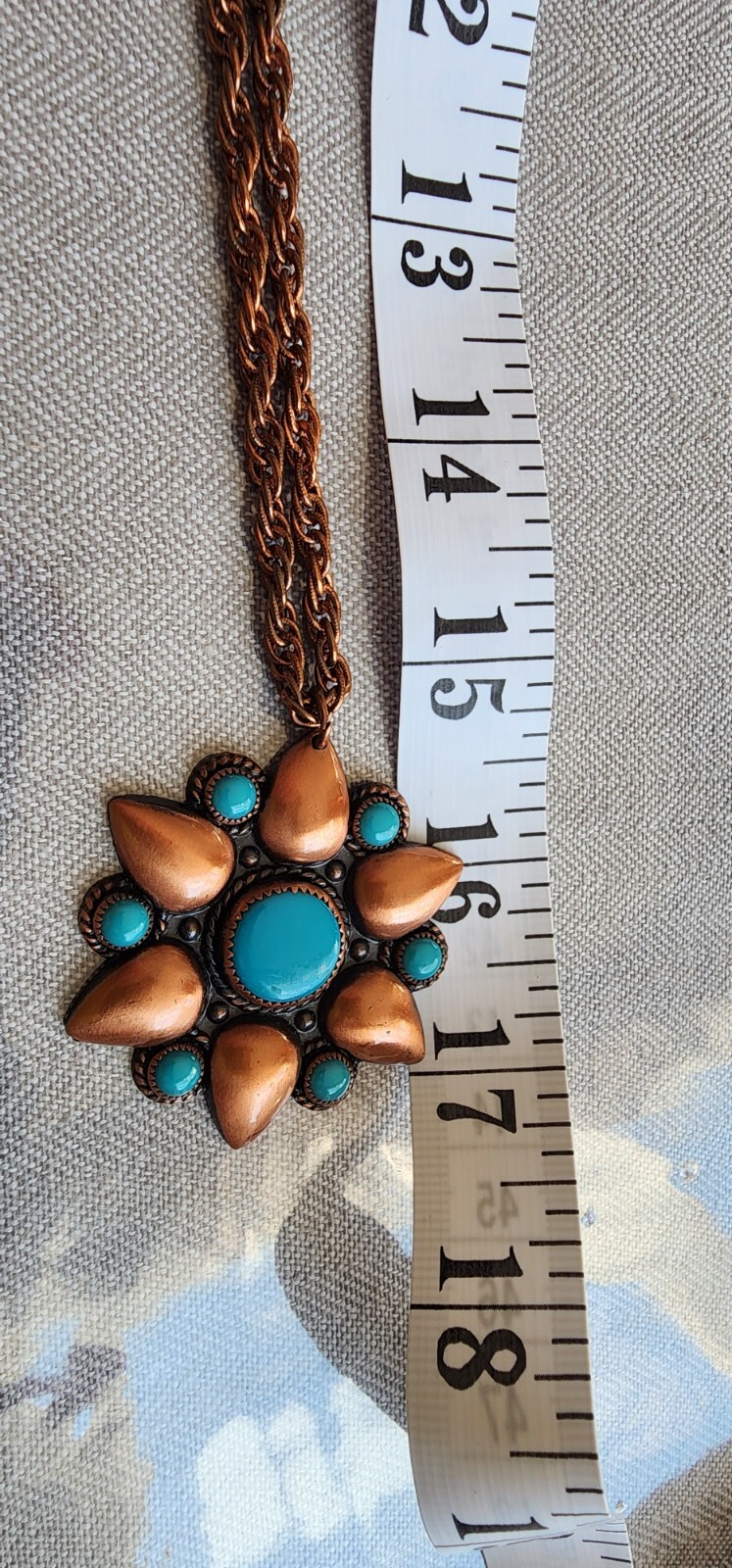 Bell Trading Post Solid Copper Flower Necklace Fa… - image 2