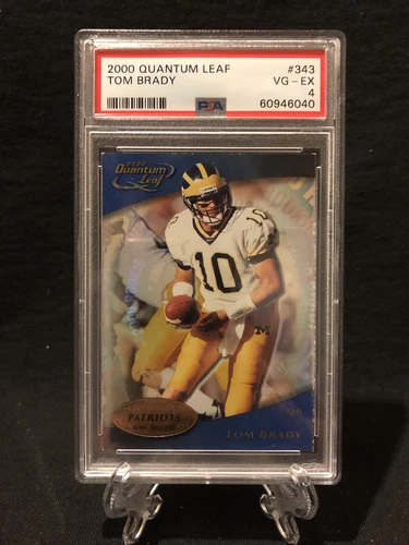 2000 Tom Brady Quantum Leaf Rookie Card RC PSA 4 VG-EX 🔥📈 343