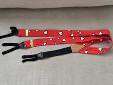 Vintage Royal NY Red Suspenders w/White Hearts - Perfect for Valentine's Day