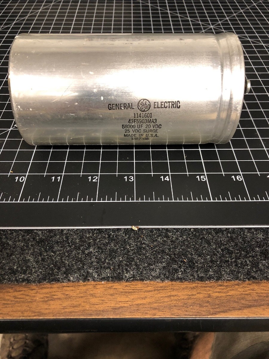 GE 58000 uF @20 VDC Capcitor! 25VDC Surge! Large Can!