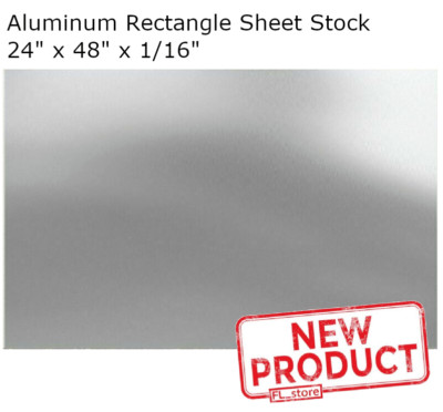 Aluminum Rectangle Sheet Stock 24'' x 48'' x 1/16'' 3003 Alloy Mill Finish Plate