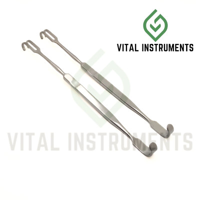 Jackson Retractor 7'' Double Ended 2 Prong Blunt Soild Blade Stainless Steel