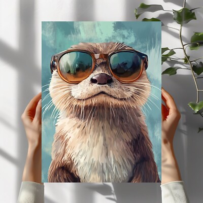 Otter mit Sonnenbrille Poster Schöne Wanddeko Dekoration