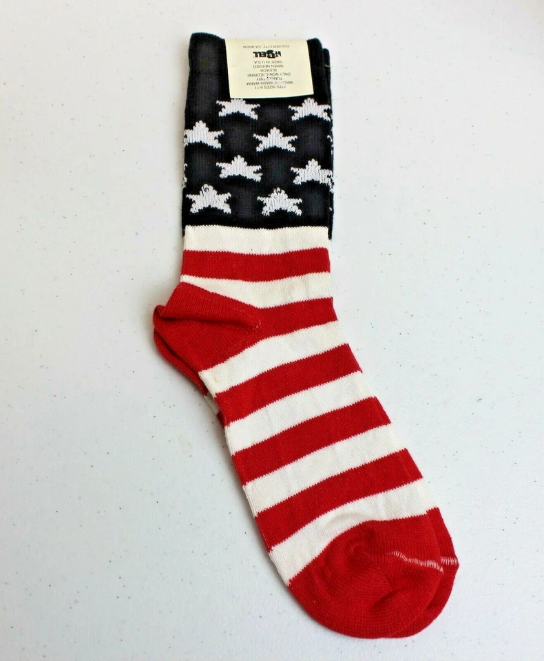 Унисекс патриотический экипажа носки празднования Америки K Bell сделано в США, размер 9-11  - Изображение 2 из 4