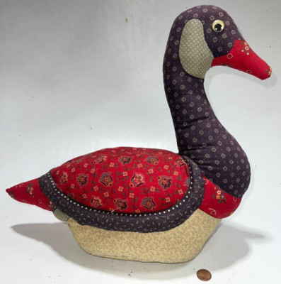 22AW PATCHWORK DUCK PLUSH DOLL ぬいぐるみ Vintage Handmade Patchwork Cloth Quilt Medium Duck Stuffed Animal