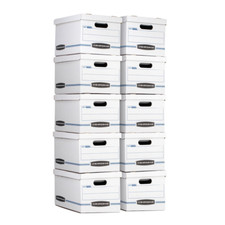 BANKERS FILE BOXES 10-Pack Letter/Legal File Storage with Lids White