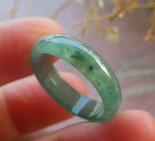 Video Certified Green Natural A Jadeite Jade Round Circle Ring NO.10  115395 TS
