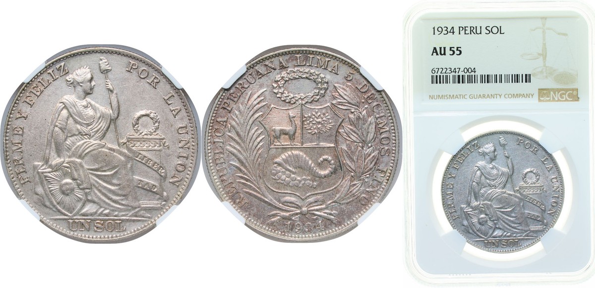 コレクション 1934 PERU SOL NGC AU DETAILS PERU 1934 UN SOL NGC AU DETAILS CLEANED | eBay