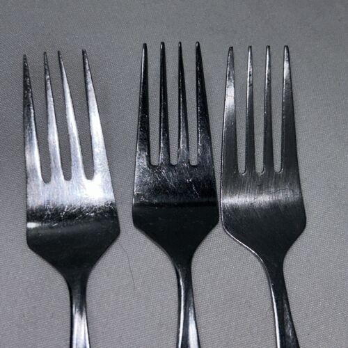 Vintage Hanford Forge Avon Rose Stainless 5 Soup Spoons & 3 Salad Forks - Picture 7 of 9