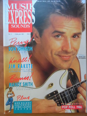 MUSIKEXPRESS 2 - 1987 ** Don Johnson Cyndi Lauper Jim Rakete Mandy Smith Geldorf