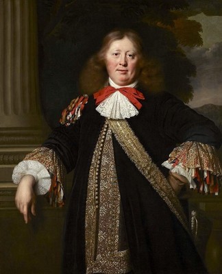 Oil painting Portrait-of-a-Burgomaster-Bartholomeus-van-der-Helst-Oil gentleman
