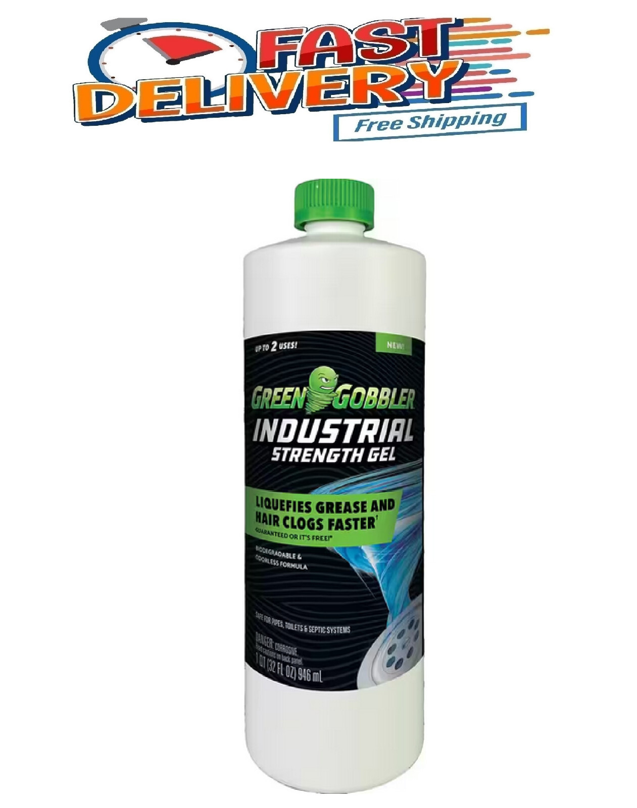 Green Gobbler 32 oz. Industrial Gel Hair and Grease Clog Dissolver eBay