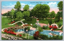 Vollrath Bowl Sheboygan Wisconsin Vintage Aerial View Linen Postcard