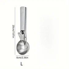 Ice Cream Scoop Stainless Steel With Easy Trigger Cookie Watermelon Dough Spoon