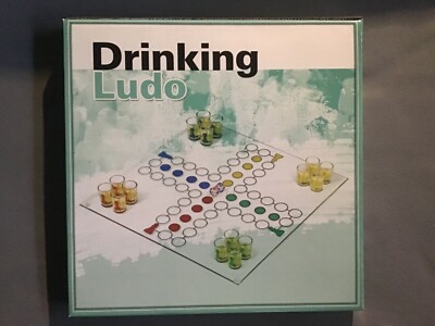  Drinking Ludo , Partyspiel, Trinkspiel, Spielfeld aus Glas,  NEU/ OVP