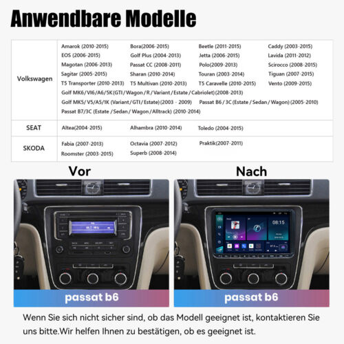 Autoradio Android 13 Carplay GPS NAVI +Kamera Für VW GOLF 5 6 Touran Passat Polo - Bild 4 von 14