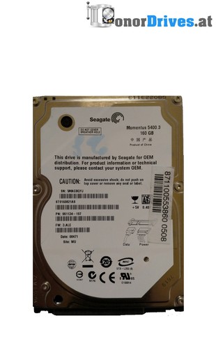 Seagate ST9160821AS- 160GB - SATA - 9S1134-197 - PCB 100398689 Rev. C*