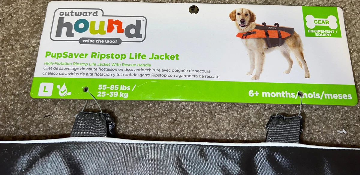 OUTWARD HOUND Granby RipStop Dog Life Jacket, X-Large Bright Orange 