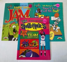 Vintage Space Jam Lot 3 Michael Jordan Activity Color/paint  Book: Jumping Jam
