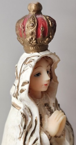 Vtg Art Noveau French Religious Our Lady of Fatima Bisque Porcelan Saint Statue - Picture 2 of 10
